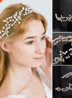 Girls's Small Flower Headband Elegant Wedding Headpi