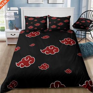 Luxury Bedding with Red Pillowcase Cover Cloud Duvet Hot Set
