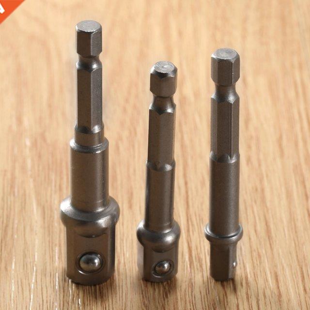 3pcs/set Hammer Drll Socket Adapter 1/4Hex Shank To 1/4 3