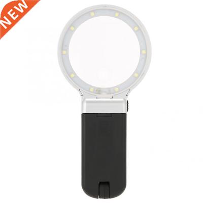 Handheld Portable 10 LED Lamp Light Magnifier 3x Magnifying