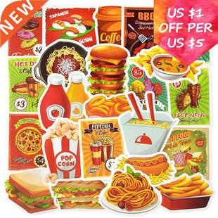 50Pcs Delicious Food Stickers For Suitcase Skateboard Lapto