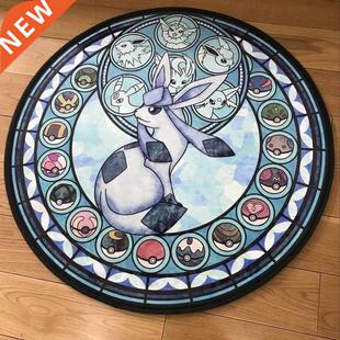 Cartoon Pika GO Eevee nicorn Horse Door Mat Floor Mat Round