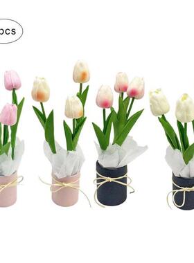 Artfcal Tulps Flowers  Bouquet Decor Fake Flower Flor