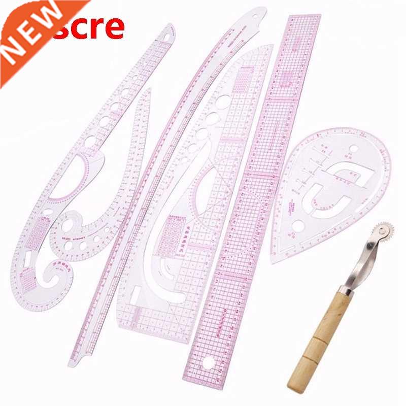 7Pcs/Set Ruler Tailor Measuring Kit Clear Sewing Drawing Rul