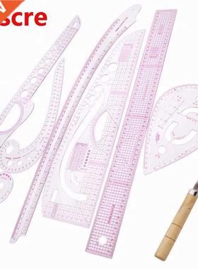 7Pcs/Set Ruler Tailor Measuring Kit Clear Sewing Drawing Rul