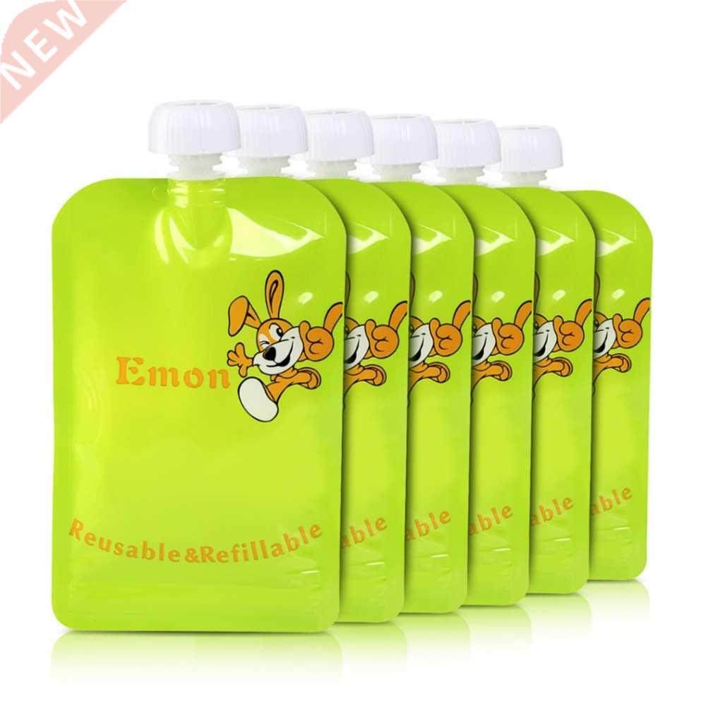 8pcs/Lot Reusable Baby Food Pouches BPA-Free Easy Clean Food