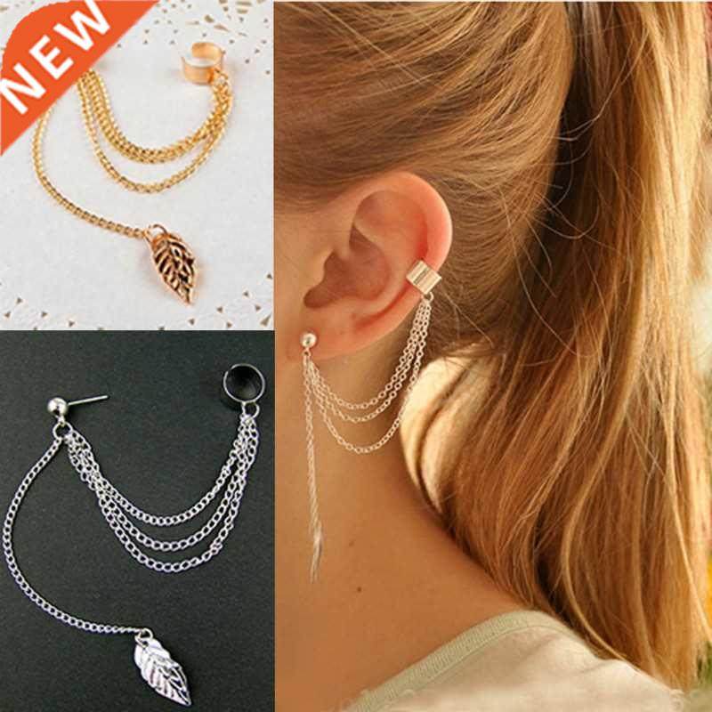 1pcs Earrings Jewelry Fashion Personality Metal Ear Clip Lea