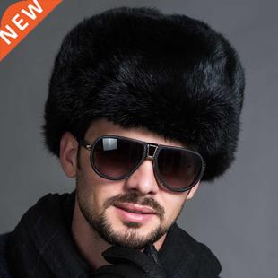Bomber Earfla Men Thicken Solid Hats Fur Warm Male Russian