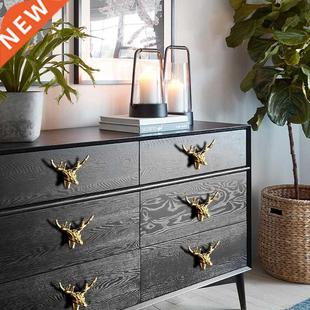 Copper Elk Head 1pc Nordic Retro Handle Ward American