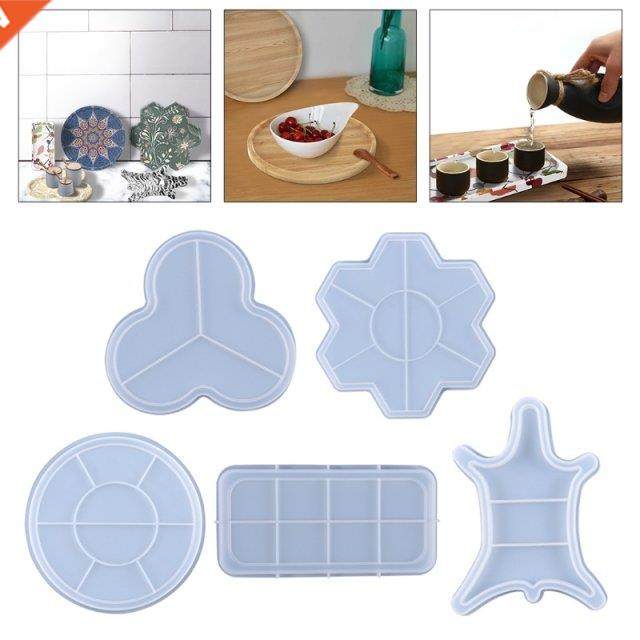 Tray Epoxy Resn Mold Servng Plate Board Coaster Slcone M