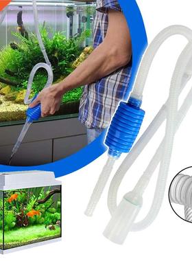 Aquarium Siphon Fish Tank Syphon Vacuum Cleaner Pump Semi-au