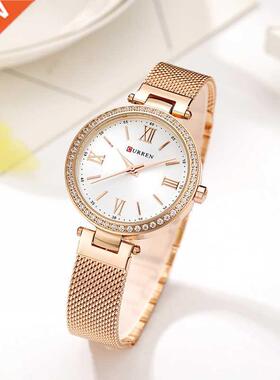 CURREN Rose Gold Watch Women Watches Lies Stainless Steel