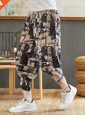 Baggy Cotton Harem Pants Men 2022 Summer Japanese Men Women