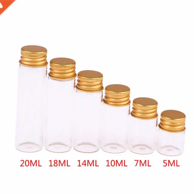 10Pieces 5ml/7ml/10ml/14ml/18ml/20ml Glass Bottles With Alum