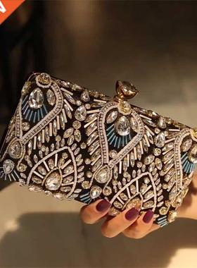 New Women Evening Clutch Bags Beads Wedding Wallets With Cha