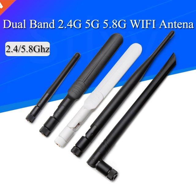 1Pcs 2.4GHz 5.8Ghz 5G Antenna RPSMA 8dBi wifi Antenna Dual B