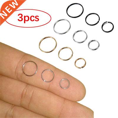 3pcs Stainless Steel Rings Nose Hoop Ear Piercing Tragus Min