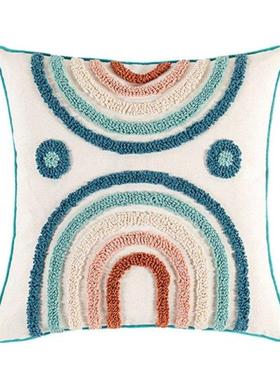 Woven Tufted Boho Throw Pillow Cover Morocco Decorative Rain