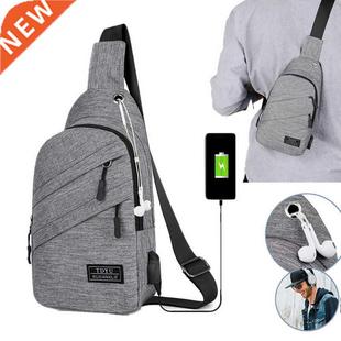 Crossbo Bag Chest Charging Pack theft Oxford Anti USB Men
