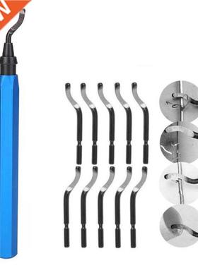 Handle Burr Metal Deburring Remover Cutting Tool With 10pcs