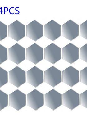 24Pcs 3D Mirror Wall Stickers DIY Living Room TV Background