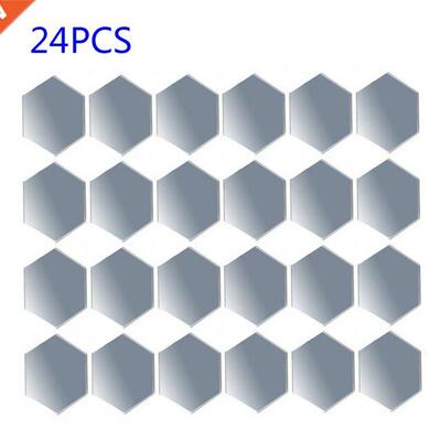 24Pcs 3D Mirror Wall Stickers DIY Living Room TV Background