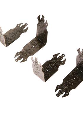 4Pcs 69mm Antque Bronze Decoratve Jewelry Gft Box Wooden