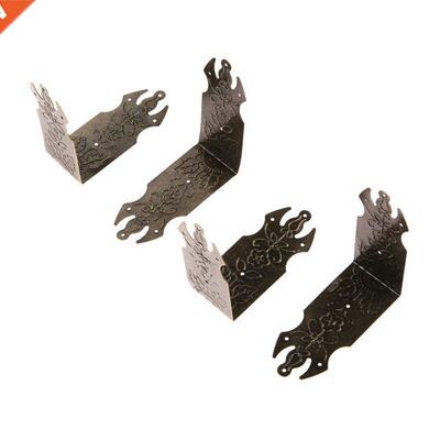 4Pcs 69mm Antque Bronze Decoratve Jewelry Gft Box Wooden
