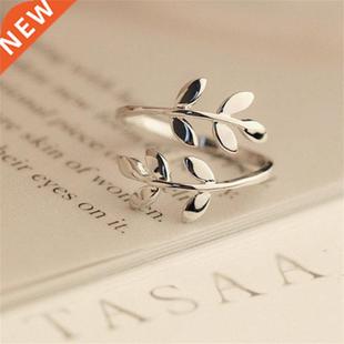 Fashion Open Leaf Rings For Women Girls Rose Gold Resizable