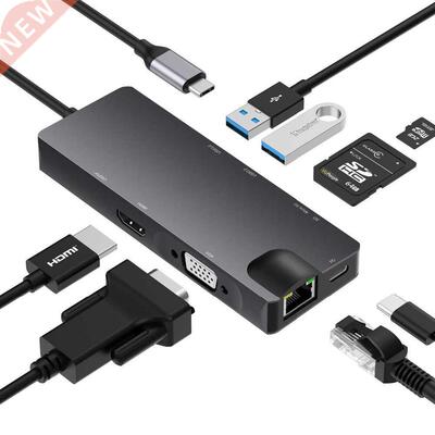 USB Type C HUB To 3.0 USB HDMI VGA Gigabit Ethernet RJ45 USB