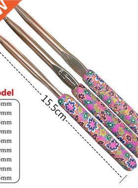 9pcs Aluminum Crochet Hook Set Ceramic Handle Knitting Needl