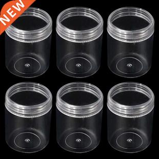 And Plastic Cosmetic Empty Lids Jar Box Storage Clear 6pcs