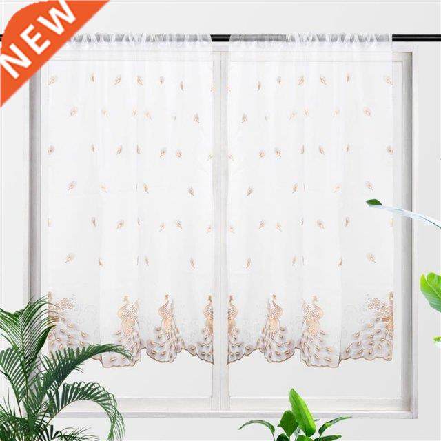 2 Pieces Short Window Sheer Curtains Valance Living Room Fea