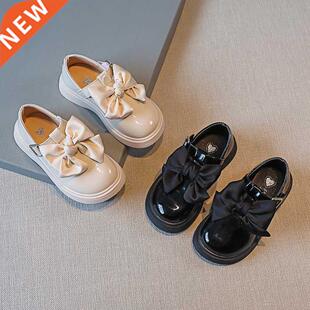 2022 Autumn New Girls Bow-knot Leather Shoes Fashion Princes