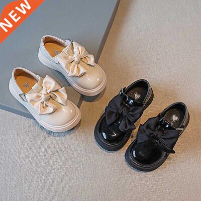 2022 Autumn New Girls Bow-knot Leather Shoes Fashion Princes