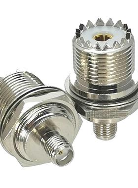 1Pcs SMA Female jack to UHF SO239 Female Jack Bulkhead Nut R