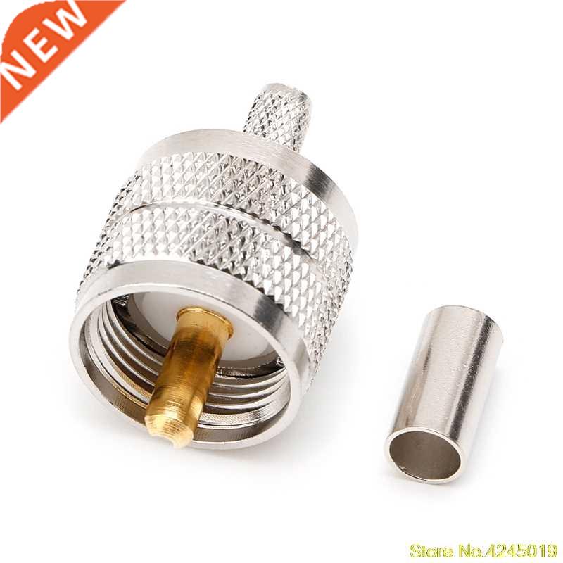 10PCS UHF Male PL259 Plug Crimp RG58/142 LMR195 RG400 Screwe