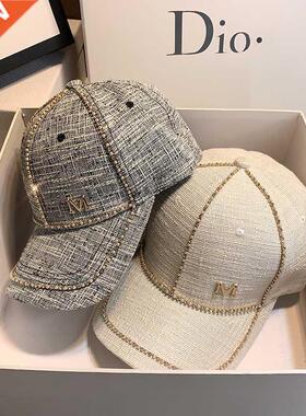 2022 Spring New Women Rhinestone Letter M Baseball Caps Adju