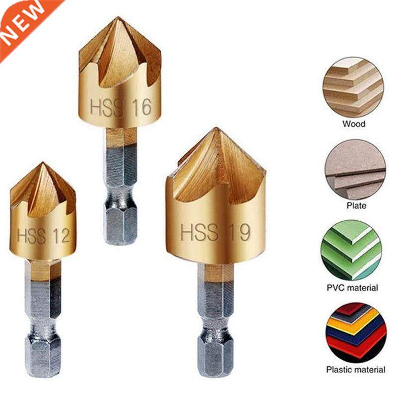 Pcs 1/4		 Hex Shank High Carbon Steel 5 Flute Counter