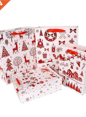 4pcs Christmas Paper Gift Bags Merry Christmas Tree Printed