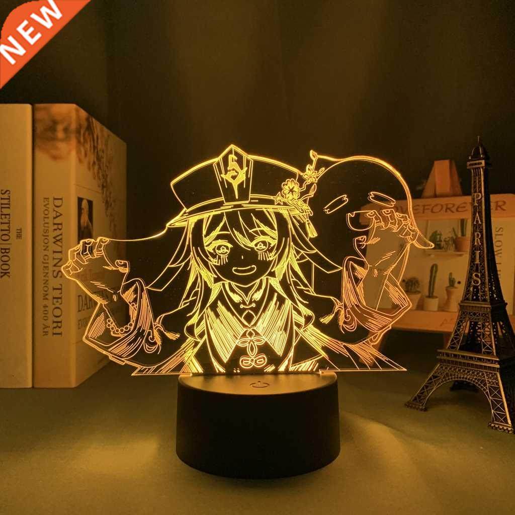 3d Led Night Light Lap Genshin Ipact Hutao Acrylic Led La