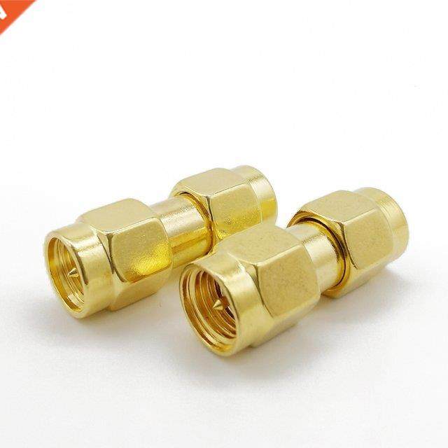 2Pcs Gold Plated SMA Male to SMA Male Plug Straight RF Coaxi