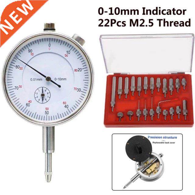 Test Gauge Dial Indicator 0-10mm 10.6*5.8*4.5cm 22Pcs 4.17*2
