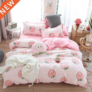 Set Printed Kid Bed Boy Peach Girl Duvet Cute ver Pink
