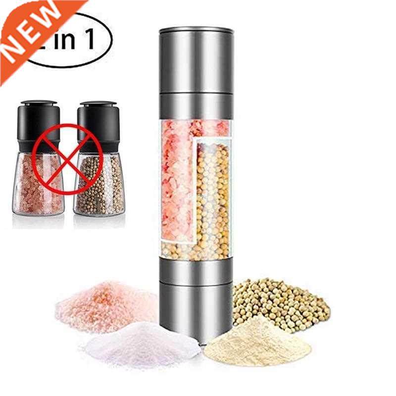 2 In 1 Salt And Pepper Grinder Set Adjustable Ceramic Salt P