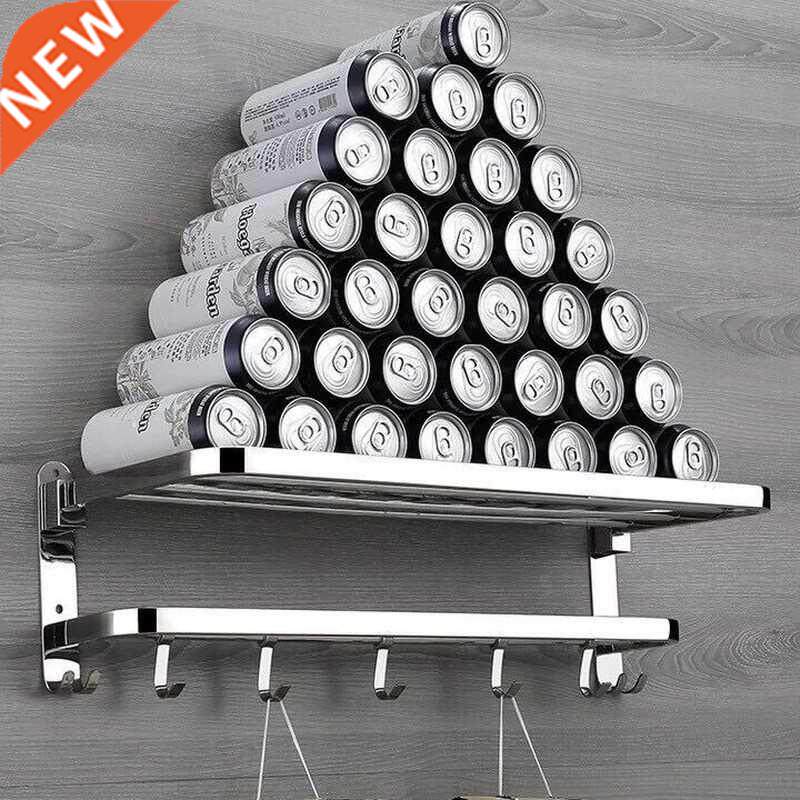 Folding Movable Bath Towel Shelf Stainless Steel Polished Ba