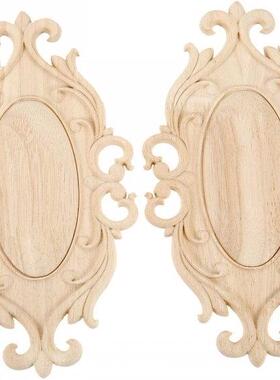 2/1 Pc Door Center Onlays Appliques Wood-Carved Decal for Ho