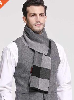 RUNMEIFA 2021 Classic Autumn & Winter Warm Plaid Man Sca