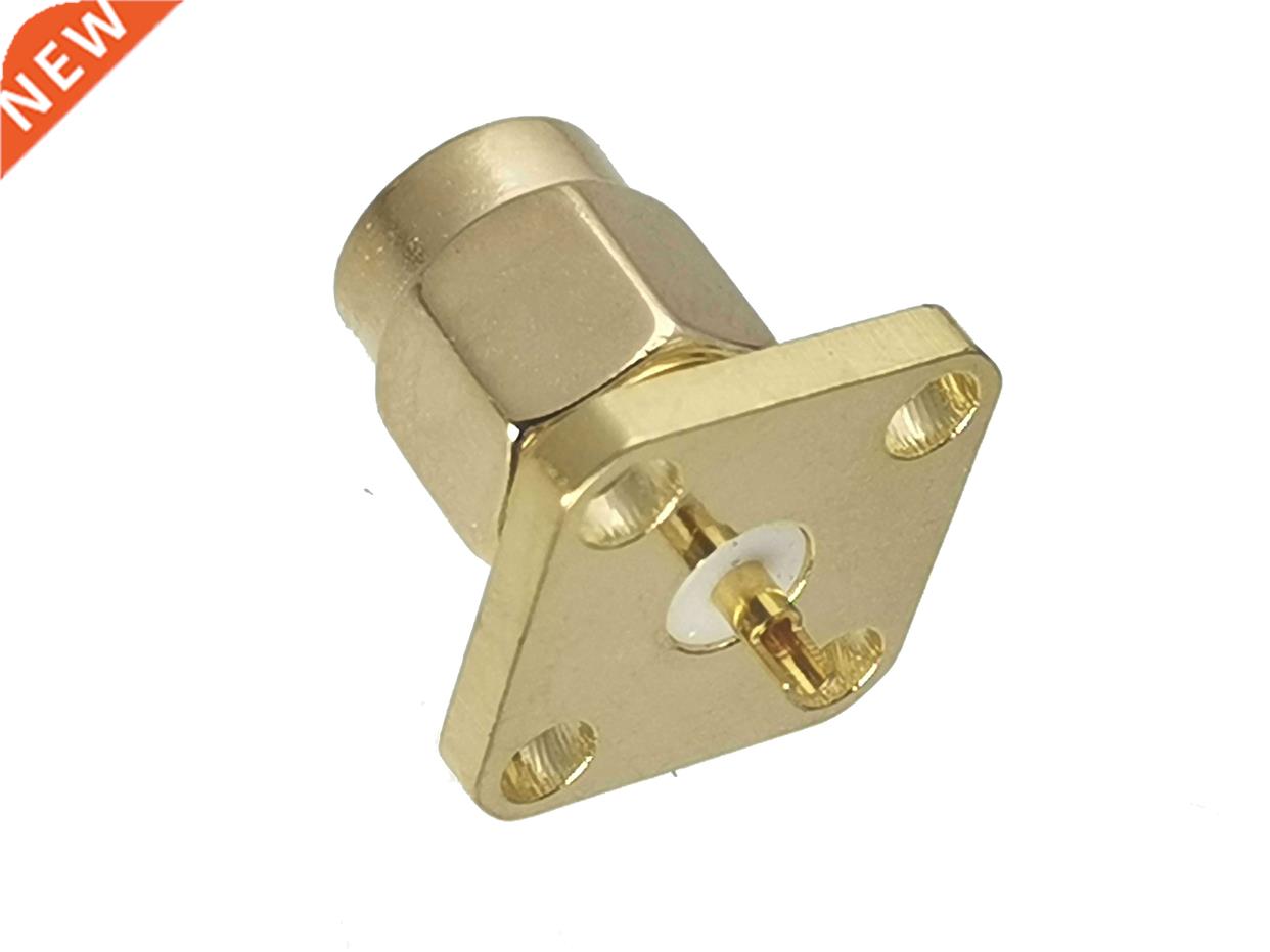 10Pcs Connector SMA Male Plug 4-Holes Flange Solder Deck Mou