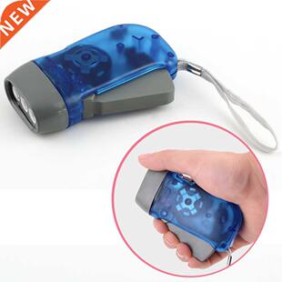 New 3 LED Hand Pressing Dynamo Crank Power Wind Up Flashligh
